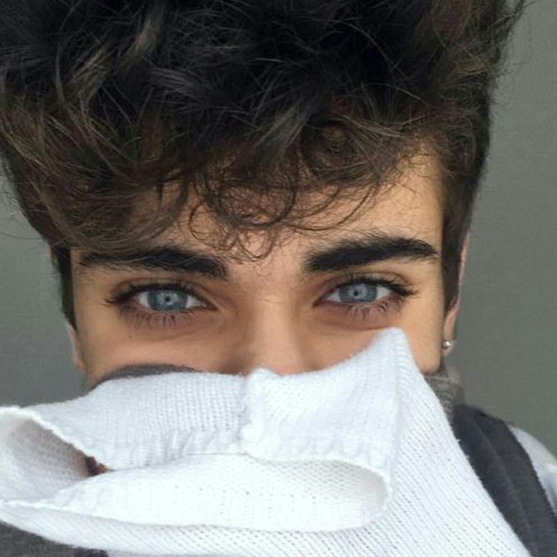 Men's dark blue (12 months) colored contact lenses