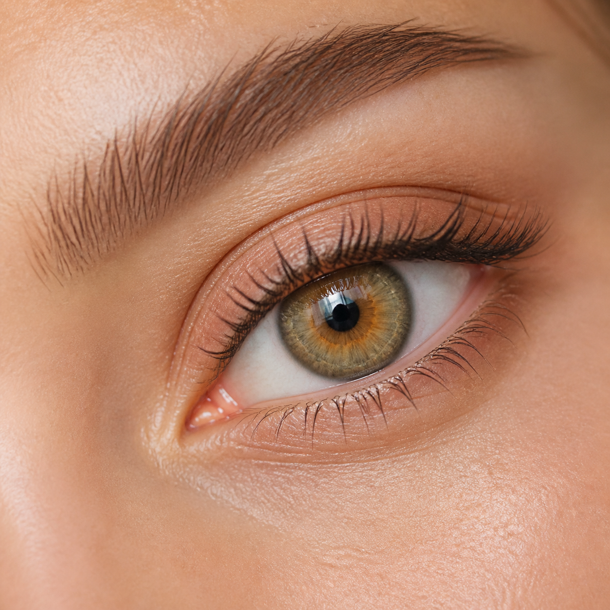 Pattaya Brown colored contacts - a pale champagne center that gives warm honey-brown eyes a fresh brightening effect