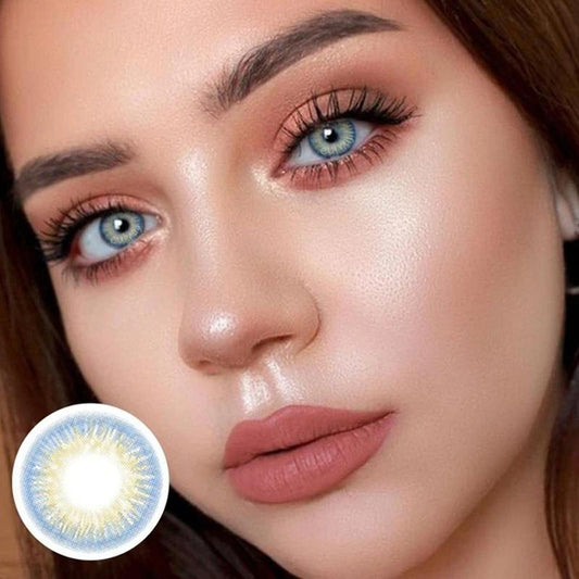 Lemon Flower Fire Blue (12 months) colored contact lenses