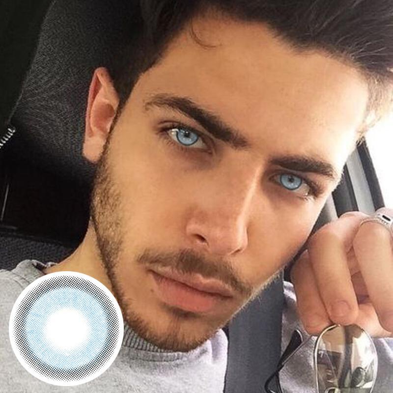 Men's blue-gray (12 months) colored contact lenses
