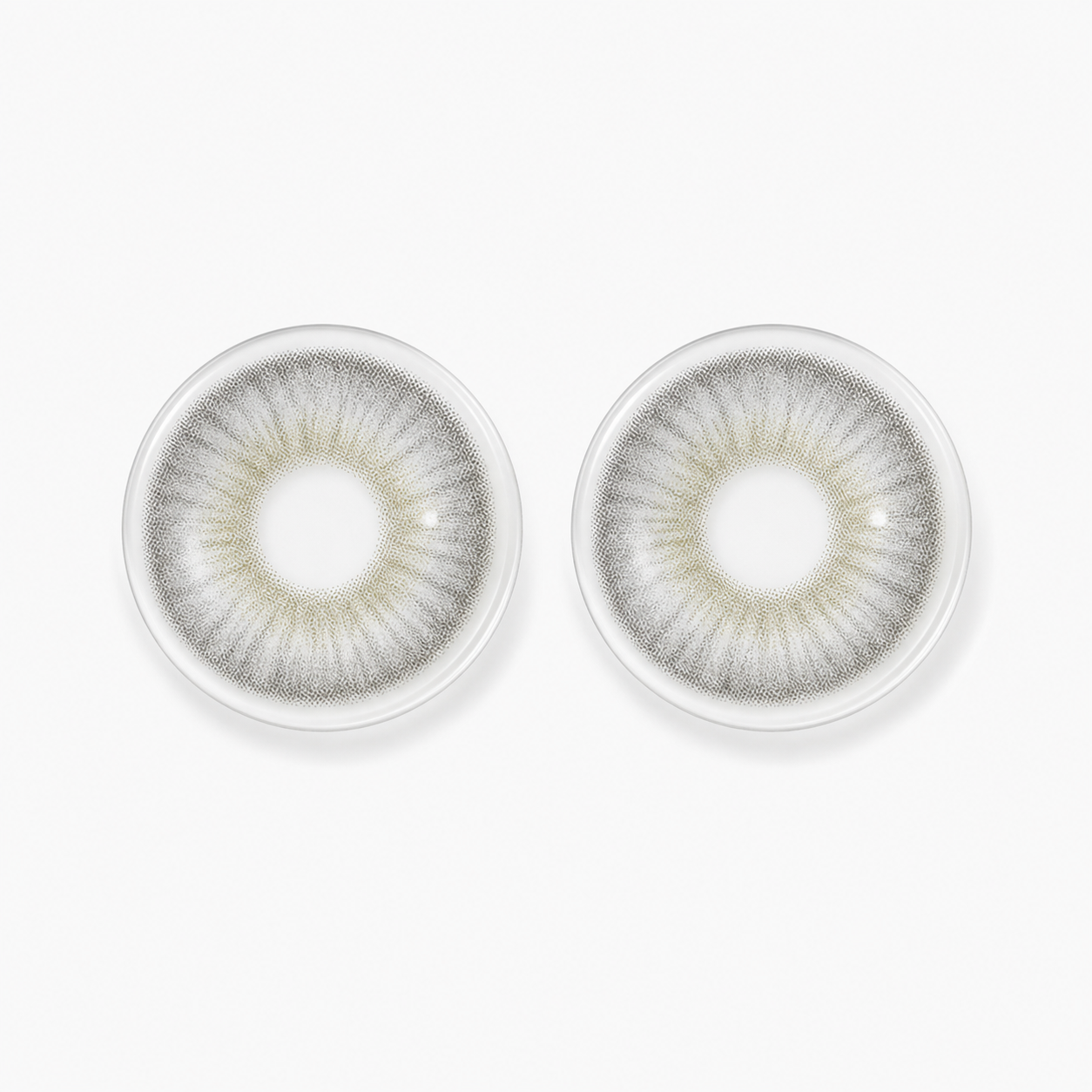 Pearl Olive Mist Gray colored contact lenses pair - lens design