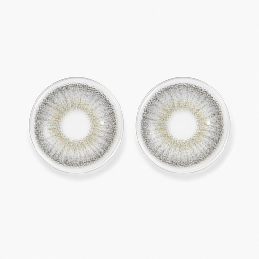 Pearl Olive Mist Gray colored contact lenses pair - lens design