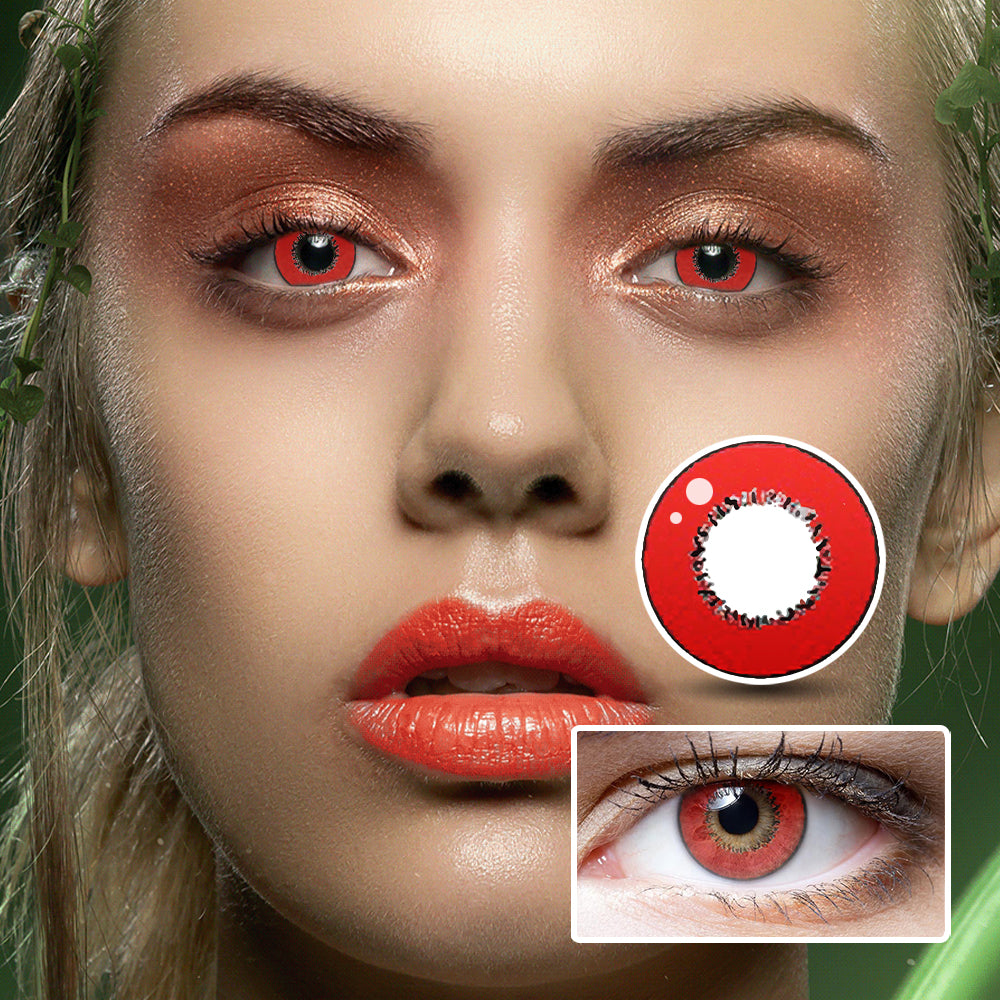 Harajuku Storm Red colored contact lenses