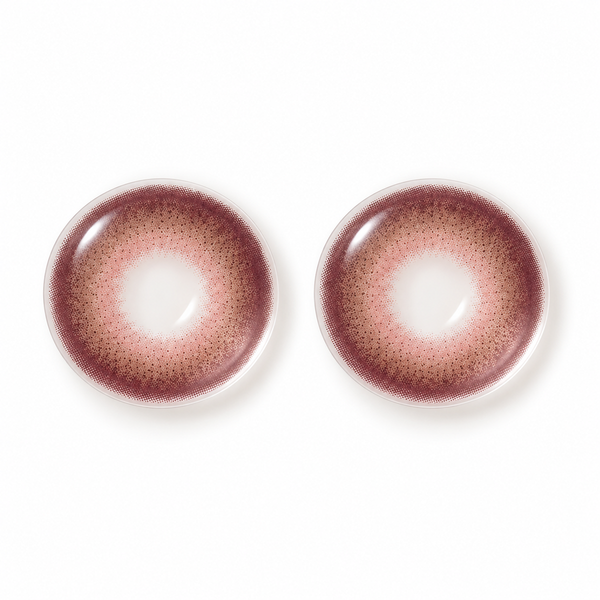 Burgundy Cocoa Shell Gradient colored contact lenses pair - lens design