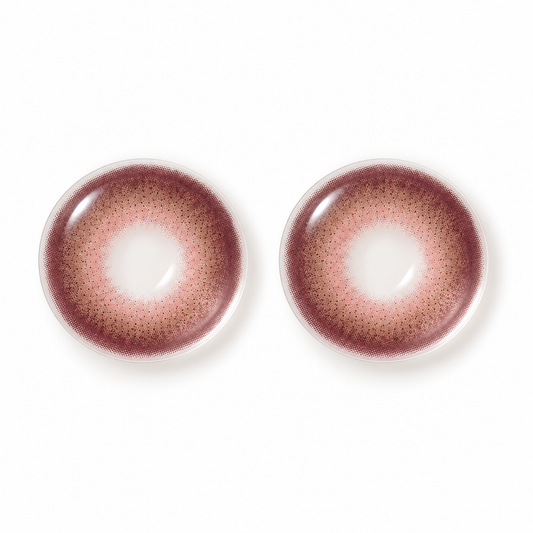 Burgundy Cocoa Shell Gradient colored contact lenses pair - lens design