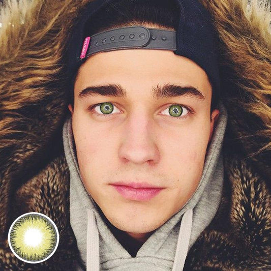Men's dark green cosmetic colored contact lenses