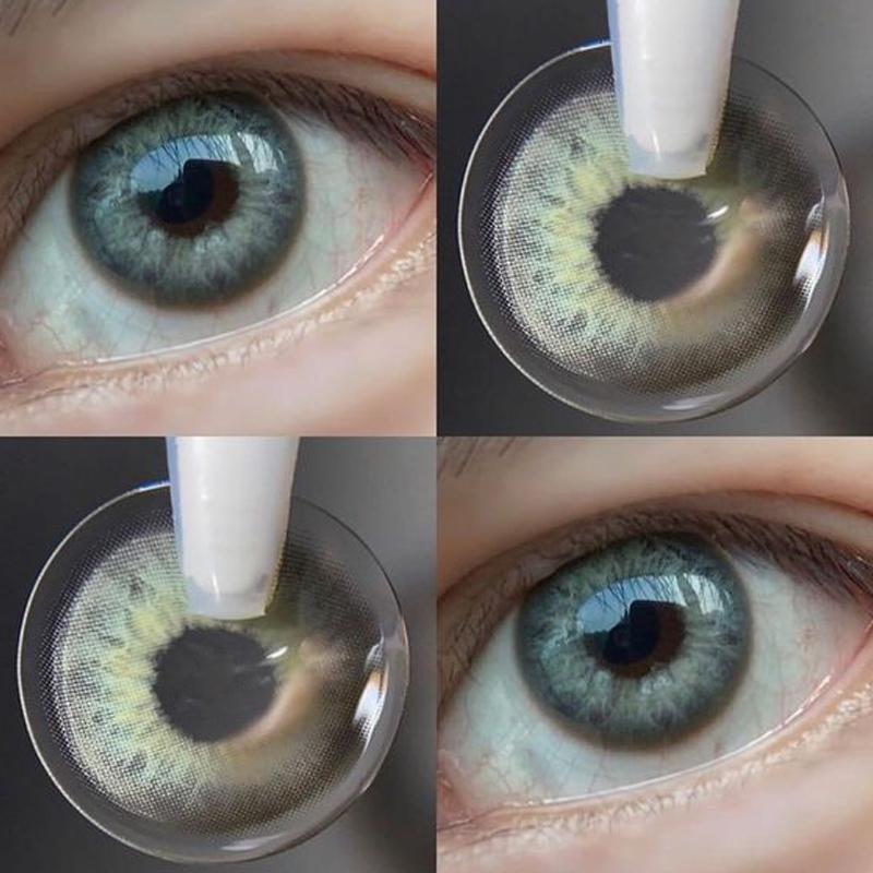 Transparent blue (12 months) colored contact lenses