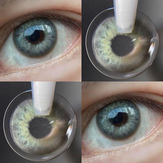 Transparent blue (12 months) colored contact lenses