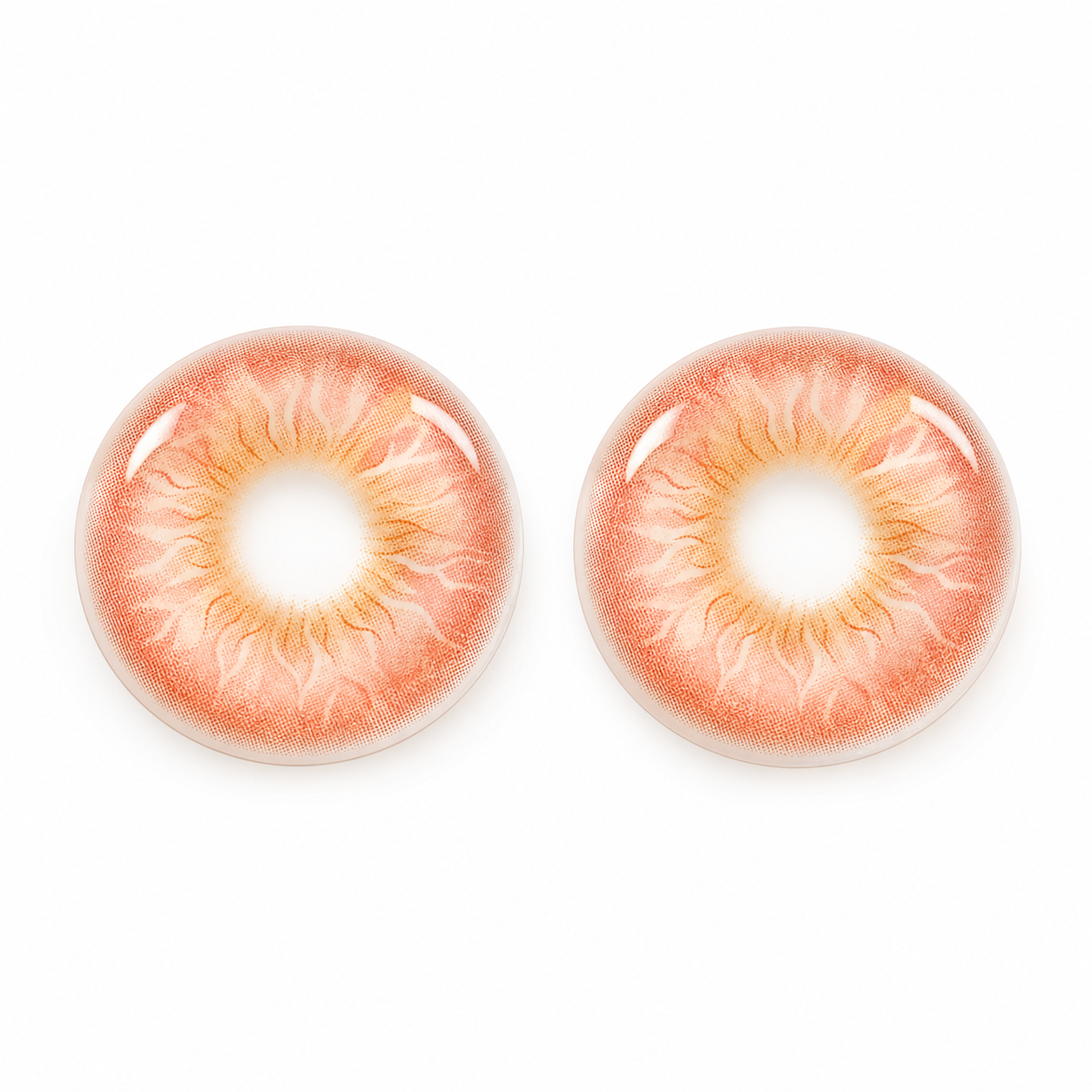 Coral Ember Bloom colored contact lenses pair - lens design