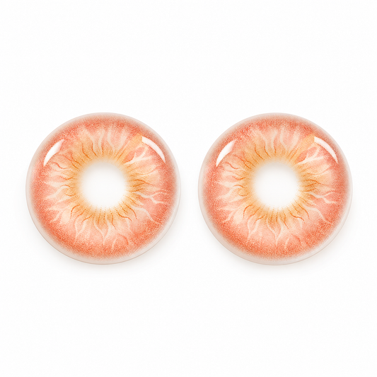 Coral Ember Bloom colored contact lenses pair - lens design