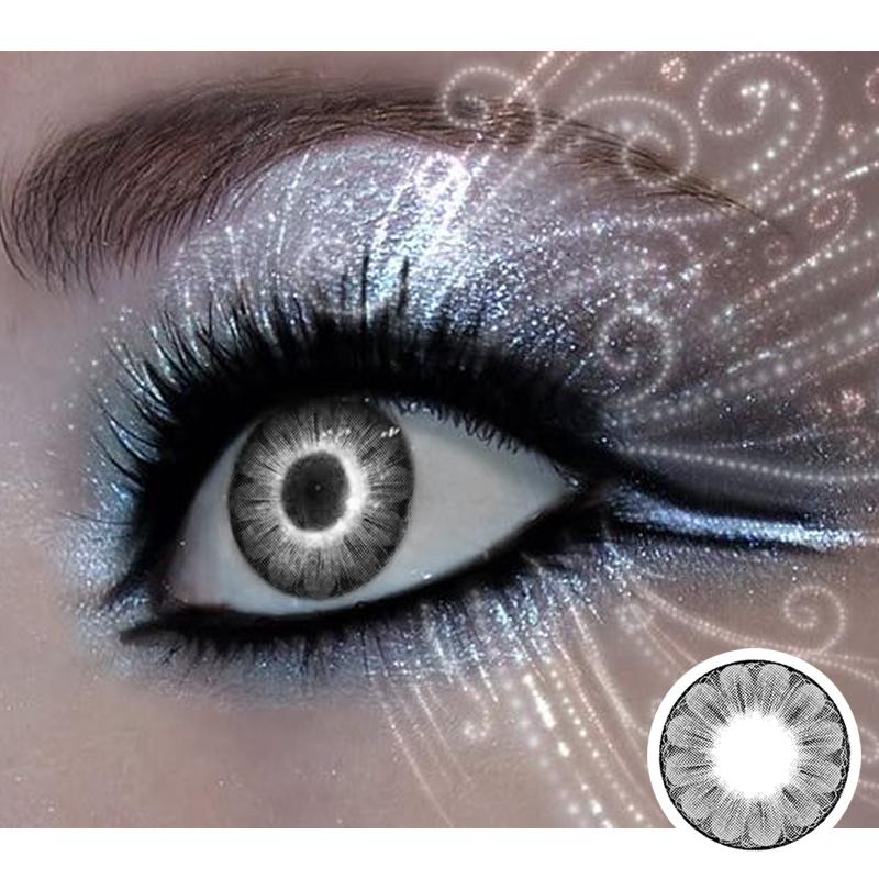 Patterned brown-black (12 months) colored contact lenses