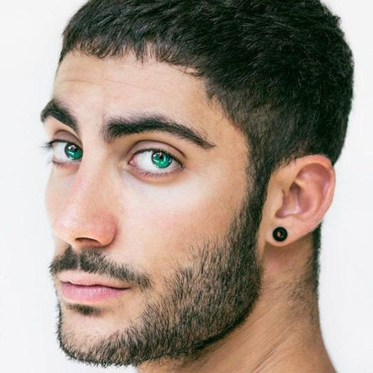 Men's self-bright gem green (12 months) colored contact lenses