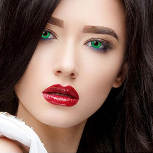 Fluorescent dark green (12 months) colored contact lenses