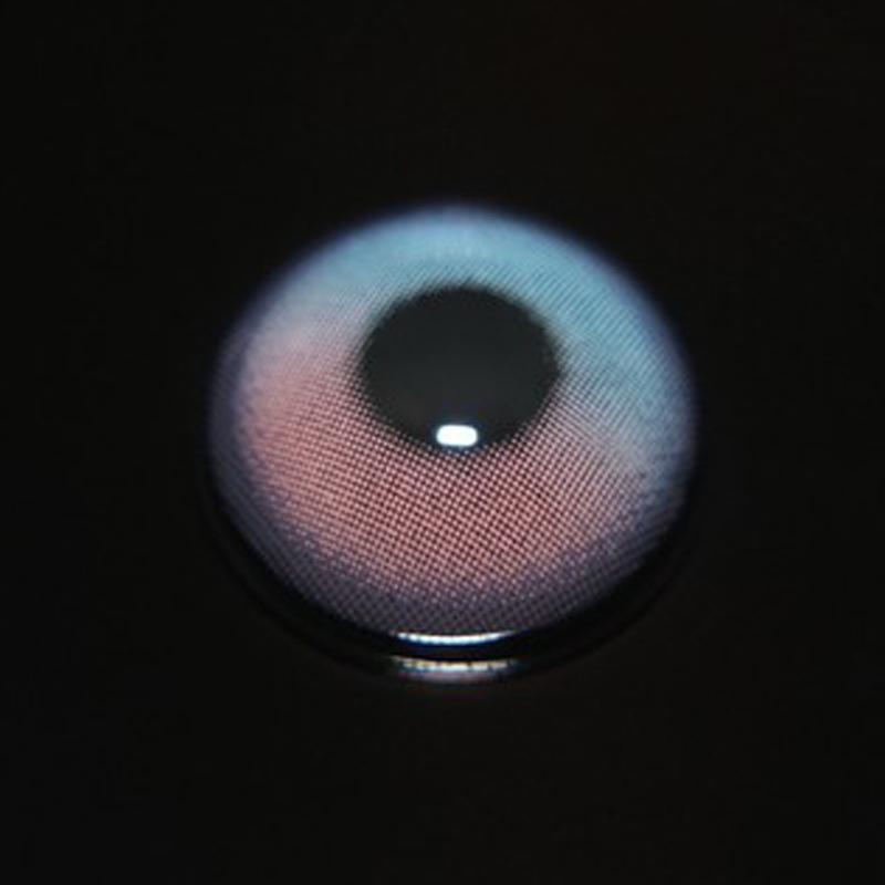 Two-tone red and blue (12 months) colored contact lenses